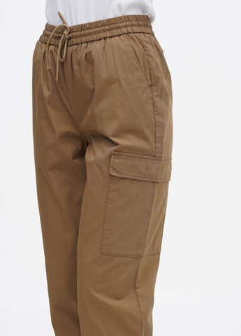 Светло-коричневые кэжуал демисезонные укороченные, карго, зауженные брюки S.Oliver