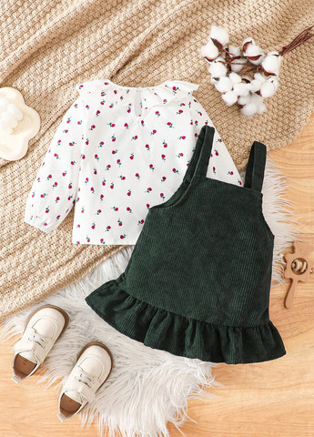 Комбінований демісезонний комплект (блуза, сарафан) SHEIN