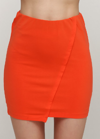 Оранжевая кэжуал однотонная юбка Terranova