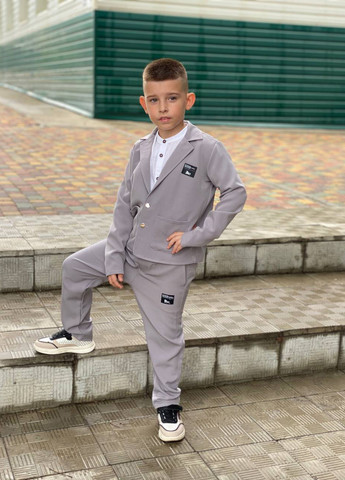 Сірий демісезонний костюм (піджак, штани) брючний BRAZERS