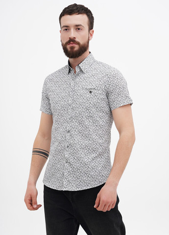 Черно-белая кэжуал рубашка с цветами Benson & Cherry