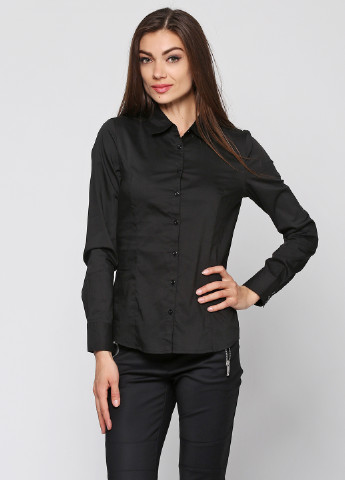 Черная классическая рубашка однотонная Vero Moda