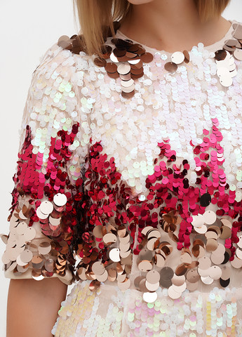 Комбинезон Boohoo комбинезон-шорты абстрактный бежевый кэжуал, праздничный, коктейльный полиэстер