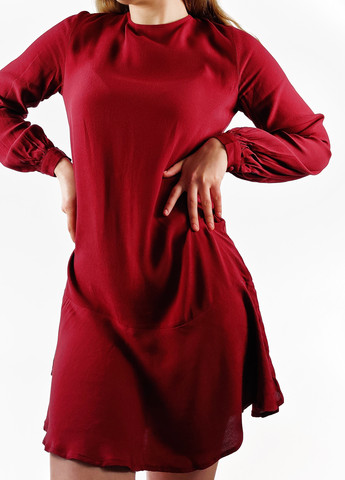 Бордовое кэжуал платье а-силуэт Monki однотонное