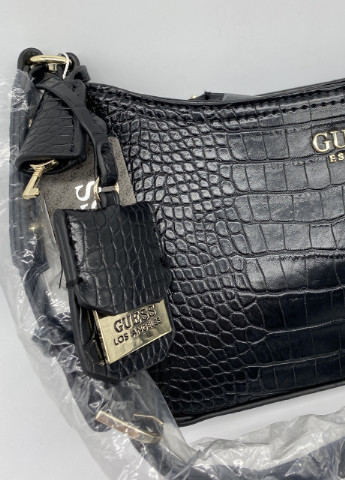 Женская сумка GUESS VG797919 багет через плечо рептилия крокодил черная NoName (251204163)