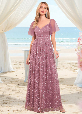 Рожева святковий, вечірня, кежуал сукня а-силует, з відкритою спиною SHEIN з квітковим принтом