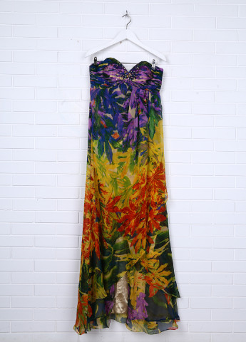 Комбінована вечірня сукня довга Jovani з абстрактним візерунком