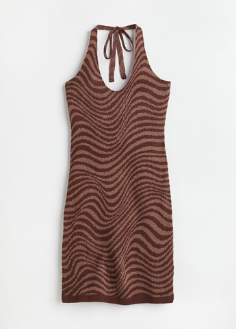 Коричнева кежуал сукня H&M з абстрактним візерунком