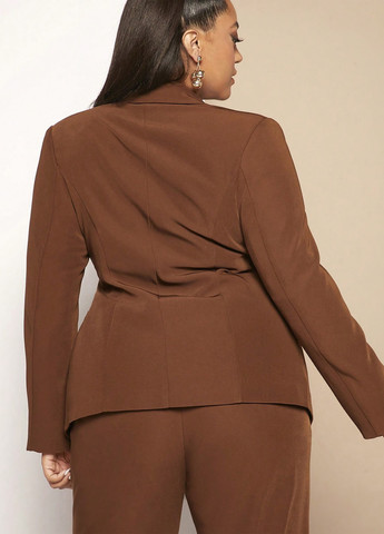 Коричневый женский жакет SHEIN однотонный - демисезонный