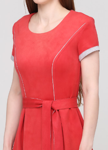 Рожева кежуал сукня кльош NikTan однотонна