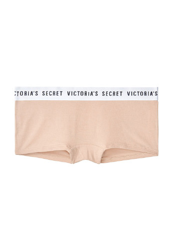 Трусики Victoria's Secret трусики-шорты логотипы бежевые повседневные хлопок