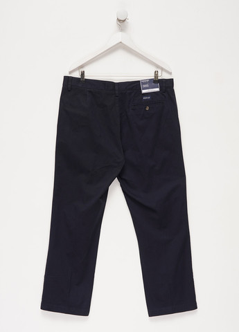 Темно-синие кэжуал демисезонные прямые брюки MAINE