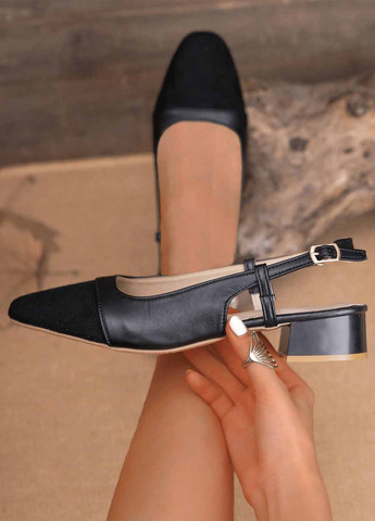 SHEIN Туфли слингбеки черный з искусственная кожа, текстиль, китай — лето (367005929)