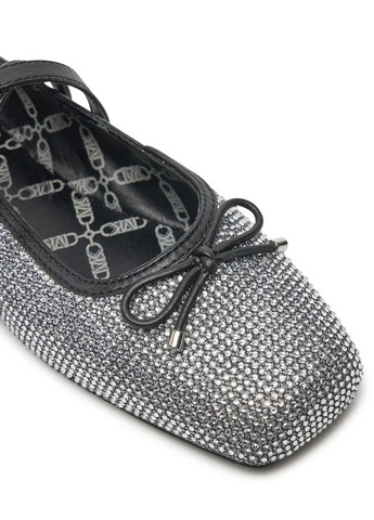 Жіночі балетки Michael Kors | срібні однотонні бант, стрази натуральна шкіра (331808549)