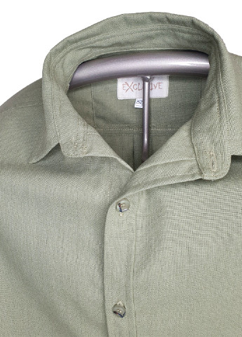 Оливковая кэжуал рубашка однотонная No Brand