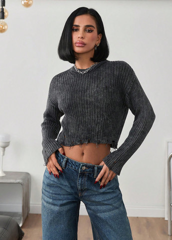 Темно-сірий демісезонний джемпер джемпер SHEIN