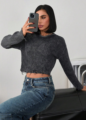 Темно-сірий демісезонний джемпер джемпер SHEIN