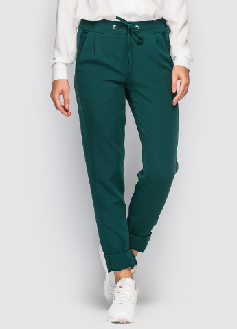 Бутылочный зеленые кэжуал демисезонные зауженные брюки TessDress