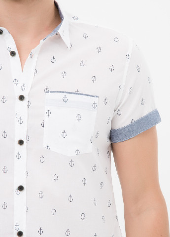 Белая кэжуал рубашка с геометрическим узором KOTON