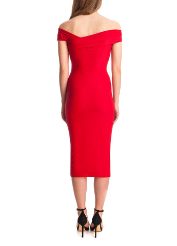 Червона коктейльна сукня міді Herstory однотонна