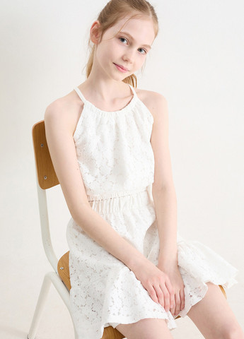 Белый летний костюм (топ, юбка) C&A