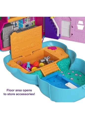 Ігровий набір Поллі Покет Polly Pocket Teddy Bear Purse Кишеньковий Світ Вечірні посиденьки з ведмедиком (HGC39) Mattel (255665476)