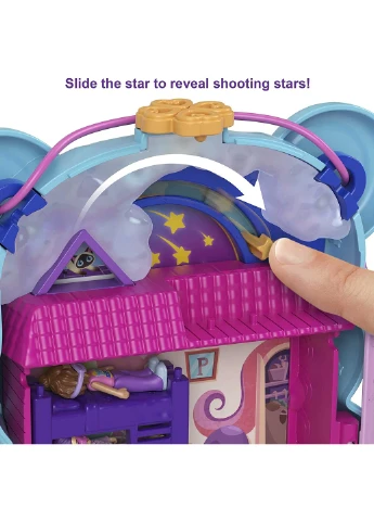 Ігровий набір Поллі Покет Polly Pocket Teddy Bear Purse Кишеньковий Світ Вечірні посиденьки з ведмедиком (HGC39) Mattel (255665476)