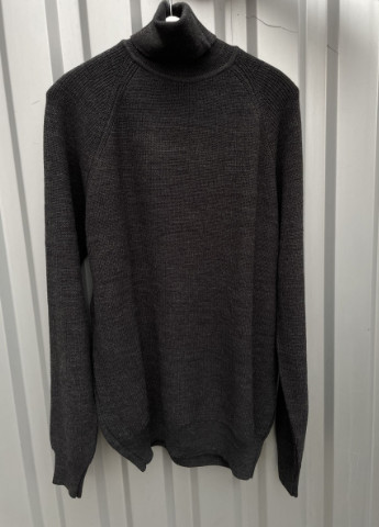 Темно-серый зимний светр теплий с високим горлом Figo 6972 DKGR