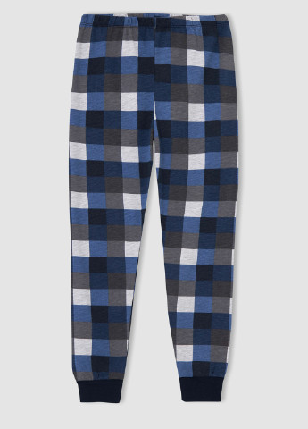 Серо-синяя всесезон пижама (лонгслив, брюки) реглан + брюки DeFacto