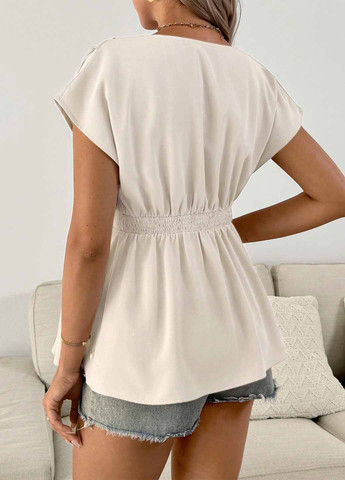 Кремовая блуза для беременных с баской SHEIN