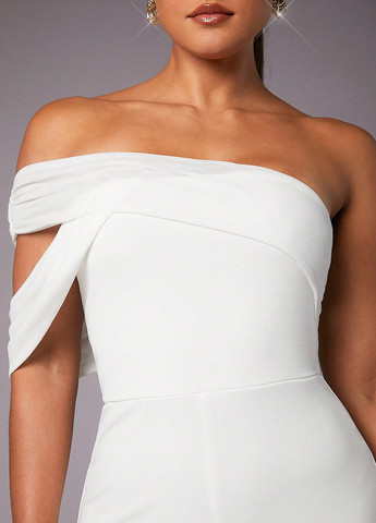 Комбинезон SHEIN комбинезон-брюки однотонный белый вечерний полиэстер