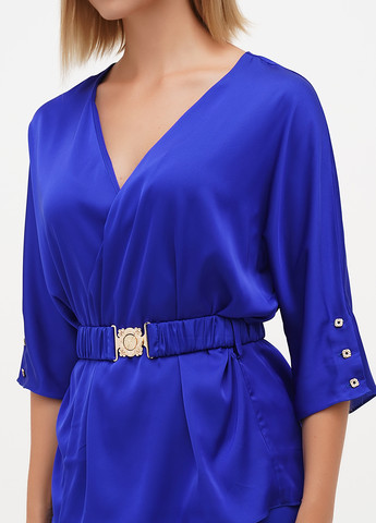 Синяя блуза на запах Arefeva