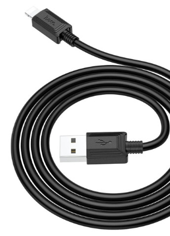 Кабель для заряджання та передачі даних X73 USB to Lightning Чорний 1 м Hoco (255189494)