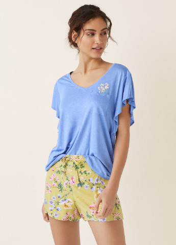 Блакитна літня футболка з коротким рукавом Women'secret