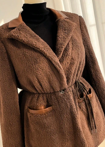 Коричневая зимняя куртка SHEIN