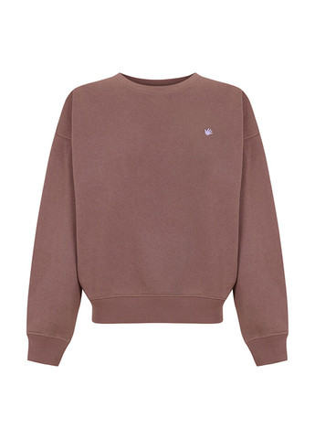 Коричневый свитшот Hi&Bye однотонный нашивки (314252350)