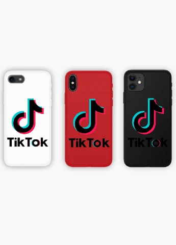 Чехол силиконовый Apple Iphone 8 plus ТикТок (TikTok) Белый (6154-1389) MobiPrint (219486293)
