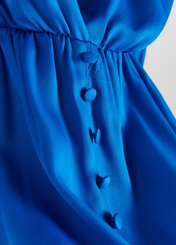 Синее кэжуал платье на запах Reserved однотонное