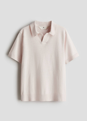 Бледно-розовая детская футболка-поло для мальчика H&M однотонная