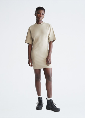 Бежева кежуал сукня сукня-футболка Calvin Klein однотонна