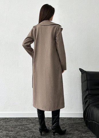 Темно-бежевое демисезонное Пальто двубортное SHEIN
