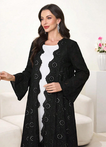 Черное праздничный, вечернее платье а-силуэт SHEIN однотонное