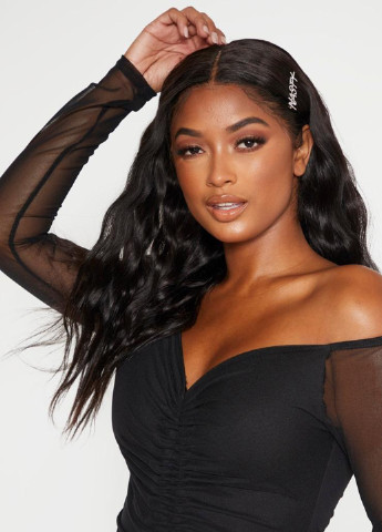 Чорна вечірня cукня футляр PrettyLittleThing однотонна