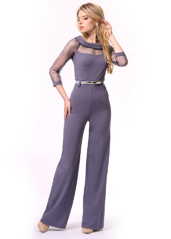 Комбинезон Lila Kass комбинезон-брюки однотонный фиолетовый кэжуал полиэстер