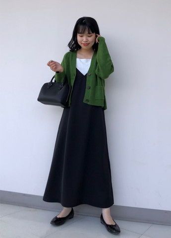 Чорна кежуал сукня сукня-комбінація Uniqlo однотонна