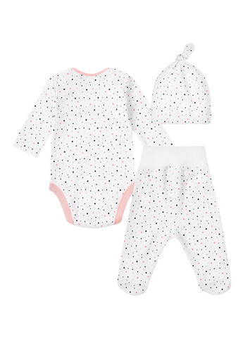 Білий демісезонний комплект (шапка, боді, повзунки) KRAKO