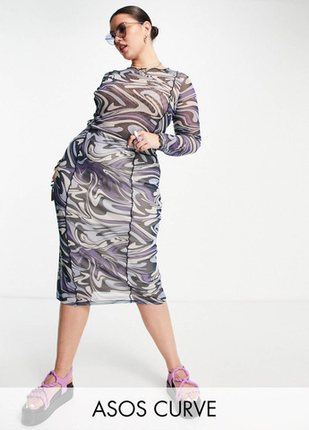 Разноцветная кэжуал с абстрактным узором юбка Asos карандаш