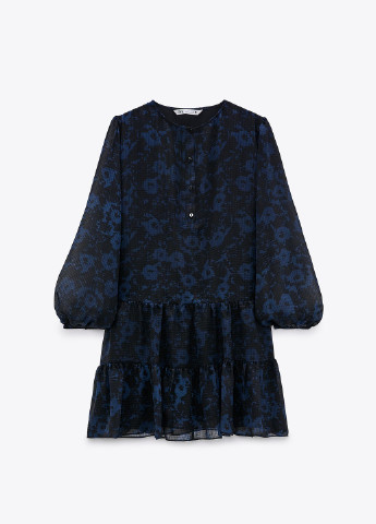 Черное кэжуал платье Zara с абстрактным узором