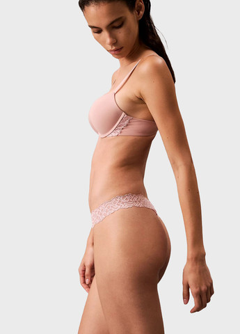 Рожевий балконет бюстгальтер Calvin Klein з кісточками поліамід