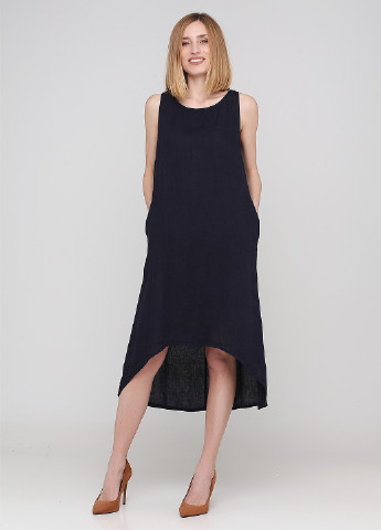 Темно-синя кежуал сукня а-силует Made in Italy однотонна